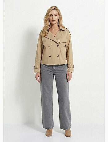 Veste type trench, détails façon corne