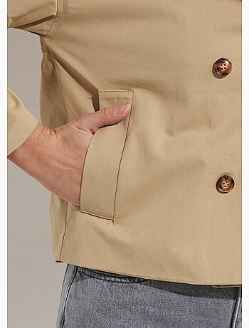 Veste type trench, détails façon corne