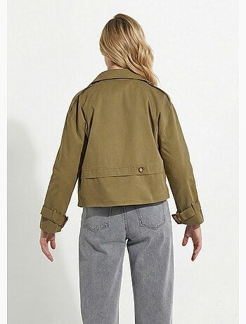 Veste type trench, détails façon corne