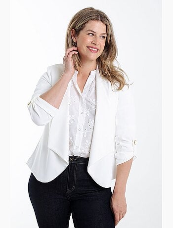 Veste unie avec manches retroussables