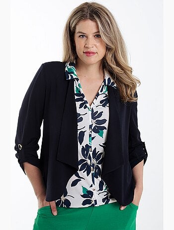 Veste unie avec manches retroussables