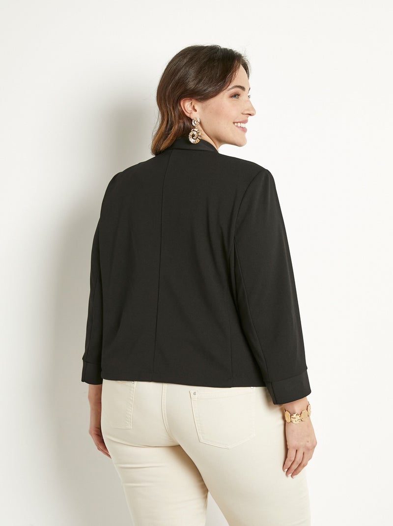 Veste unie courte smocking manches 3/4 - Afibel Noir - Kiabi