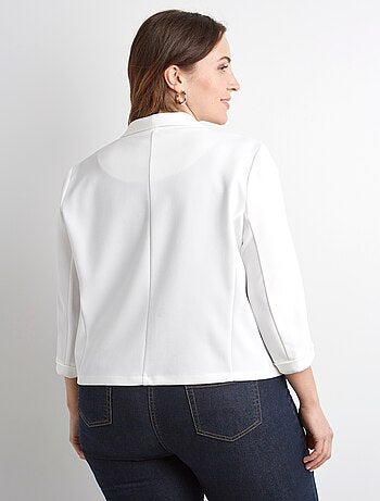 Veste unie courte smocking manches 3/4