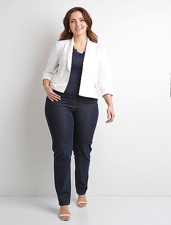 Veste unie courte smocking manches 3/4