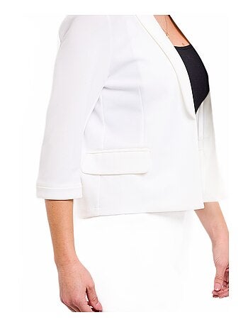 Veste unie courte smocking manches 3/4