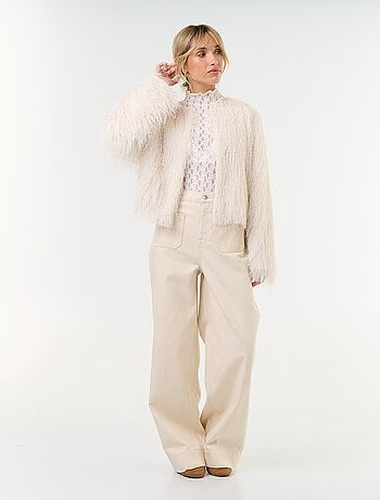 Veste unie en tissage léger pour femme