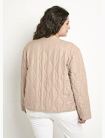 Veste unie matelassée zippée courte col rond - Afibel