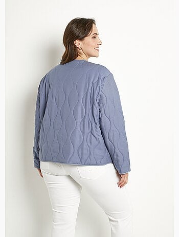 Veste unie matelassée zippée courte col rond - Afibel