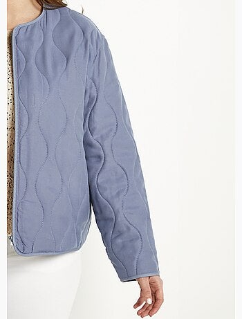 Veste unie matelassée zippée courte col rond - Afibel