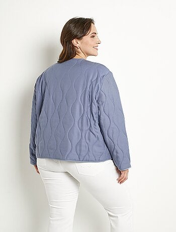 Veste unie matelassée zippée courte col rond