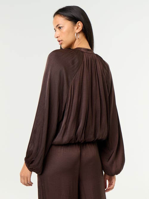 Veste unie satinée forme boule - Kiabi