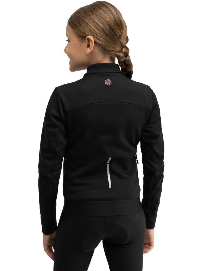 Veste vélo softshell d’hiver fille cyclisme enfants k-core-g wheelie Noir - Kiabi