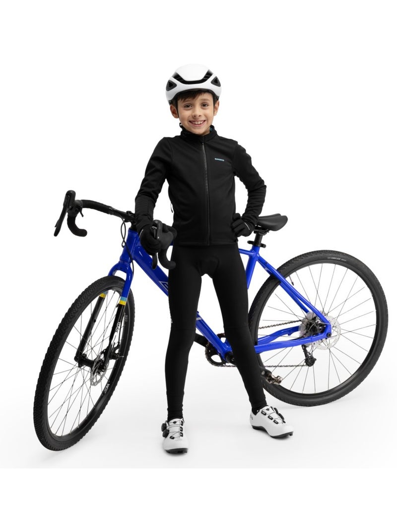Veste vélo softshell d’hiver garçon cyclisme enfants k-core wheelie Noir - Kiabi