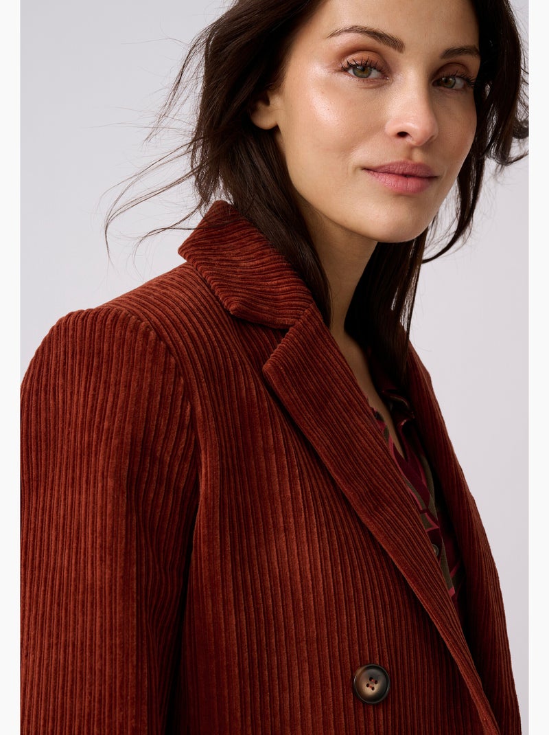 Veste velours grosses côtes - damart Marron - Kiabi