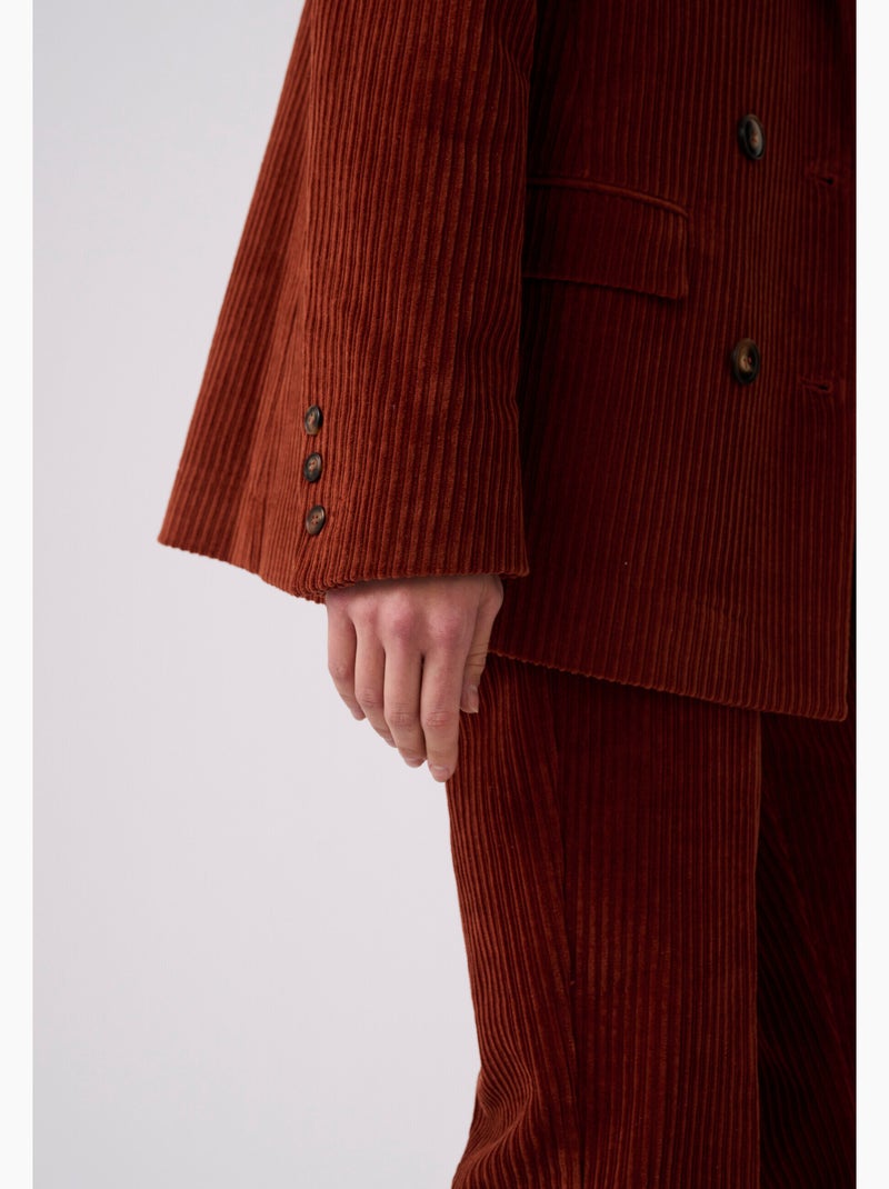 Veste velours grosses côtes - damart Marron - Kiabi
