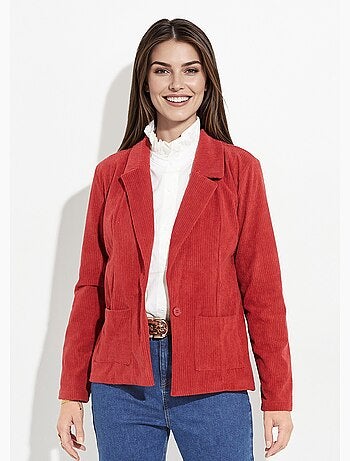 Veste velours grosses cotes, col tailleur - Afibel