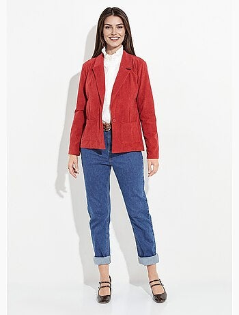 Veste velours grosses cotes, col tailleur - Afibel