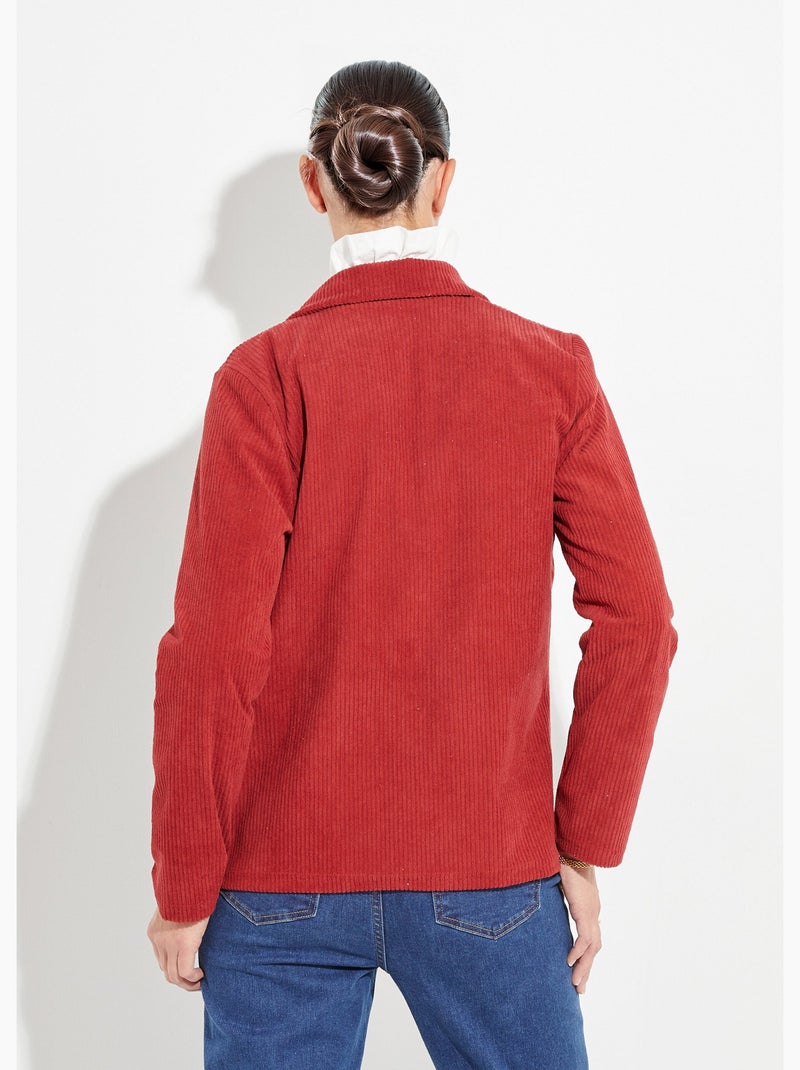 Veste velours grosses cotes, col tailleur - Afibel Brique - Kiabi