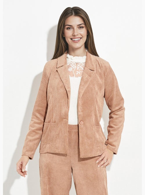 Veste velours grosses cotes, col tailleur - Afibel - Kiabi
