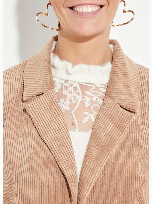 Veste velours grosses cotes, col tailleur - Afibel - Kiabi