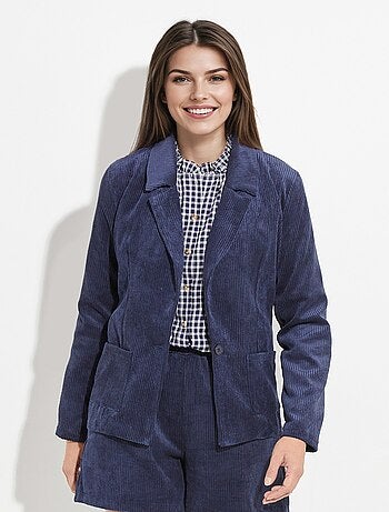 Veste velours grosses cotes, col tailleur