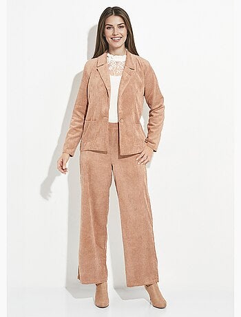 Veste velours grosses cotes, col tailleur