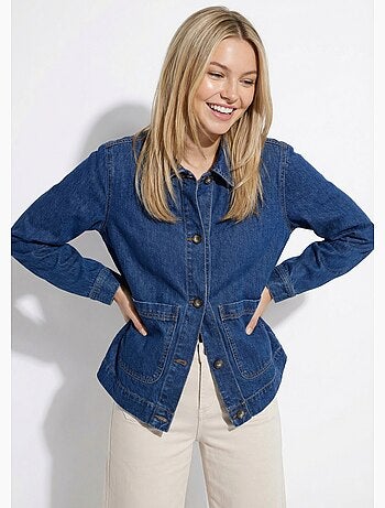 Veste worker en jean boutonnée mi-saison - afibel