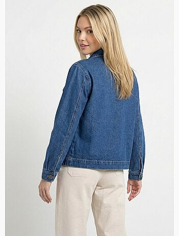 Veste worker en jean boutonnée mi-saison - afibel