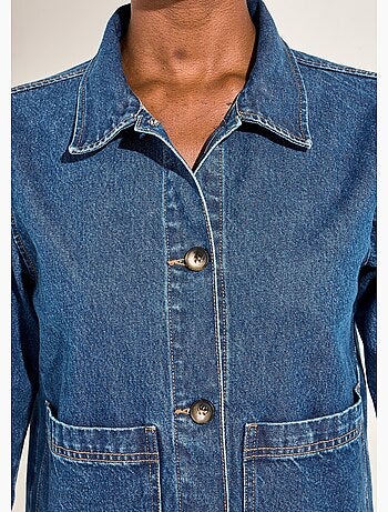 Veste worker en jean boutonnée mi-saison - afibel