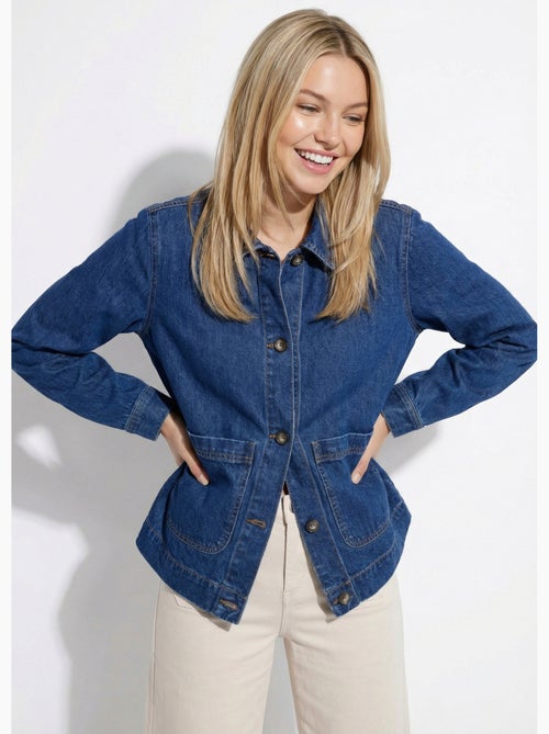 Veste worker en jean boutonnée mi-saison - afibel - Kiabi Veste worker en jean boutonnée mi-saison - afibel - Kiabi