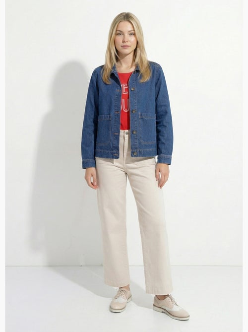Veste worker en jean boutonnée mi-saison - afibel - Kiabi Veste worker en jean boutonnée mi-saison - afibel - Kiabi