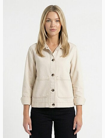 Veste worker en jean boutonnée mi-saison - afibel