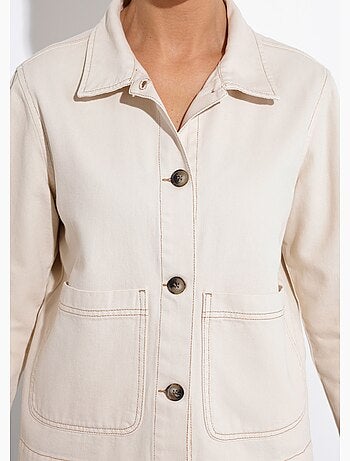 Veste worker en jean boutonnée mi-saison - afibel