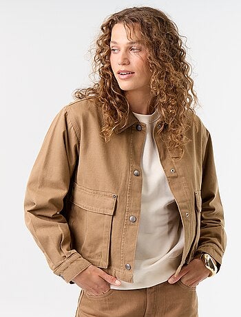 Veste workwear en denim et col velours