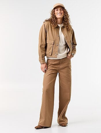 Veste workwear en denim et col velours