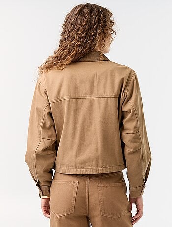 Veste workwear en denim et col velours