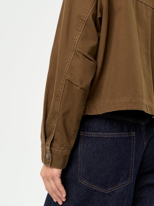 Veste workwear en denim et col velours - Kiabi