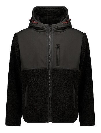 Veste zippée à capuche bi-matière 'Deeluxe'