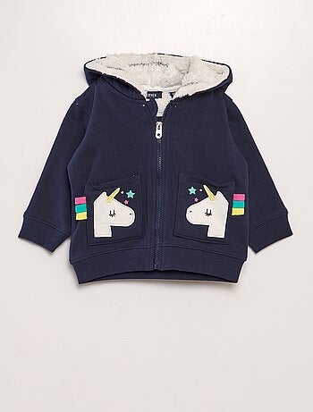 Veste zippée à capuche Licorne