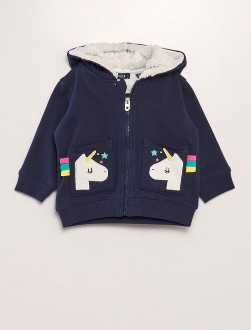 Veste zippée à capuche Licorne - Kiabi