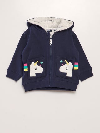 Veste zippée à capuche Licorne