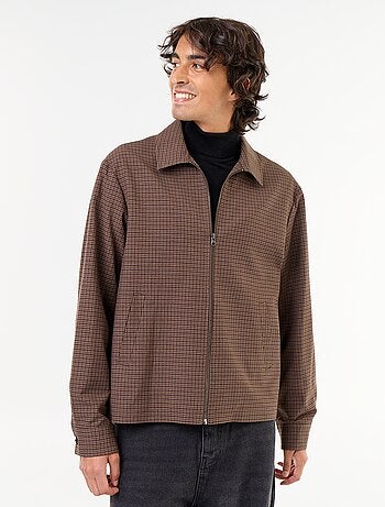Veste zippée à carreaux