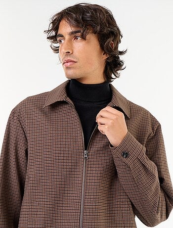 Veste zippée à carreaux