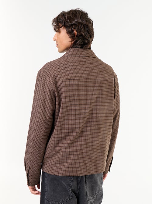 Veste zippée à carreaux - Kiabi