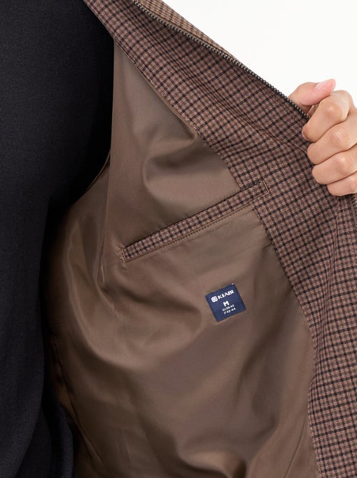 Veste zippée à carreaux - Kiabi