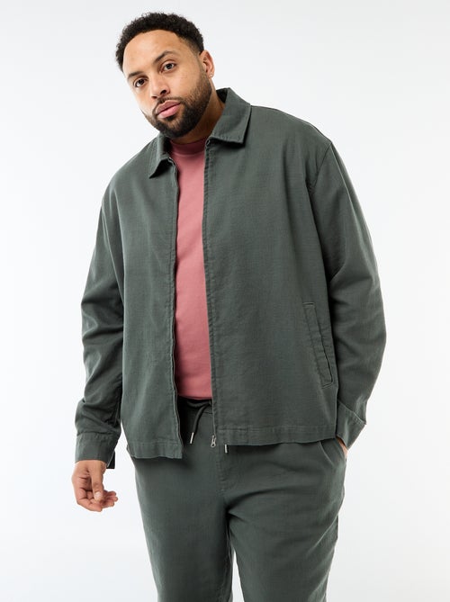 Veste zippée avec col chemise - Kiabi