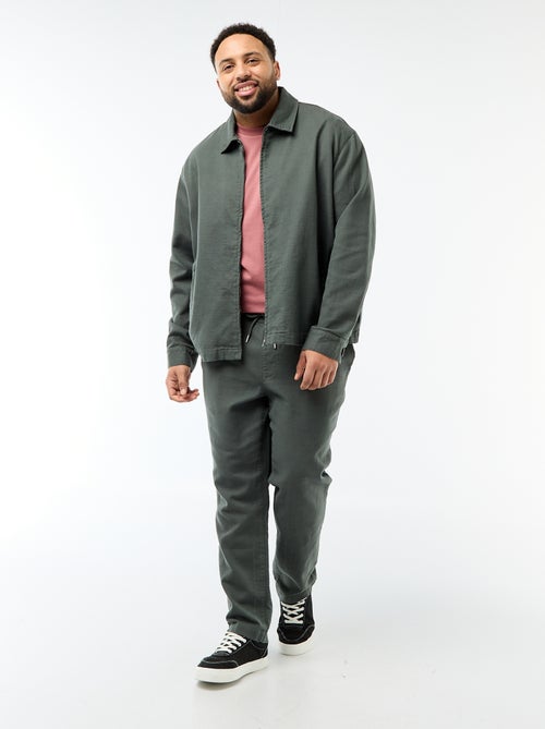 Veste zippée avec col chemise - Kiabi