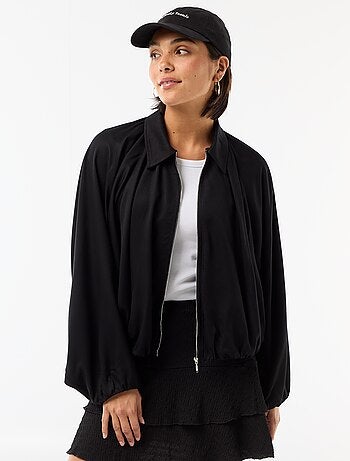 Veste zippée avec manches bouffantes