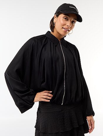 Veste zippée avec manches bouffantes