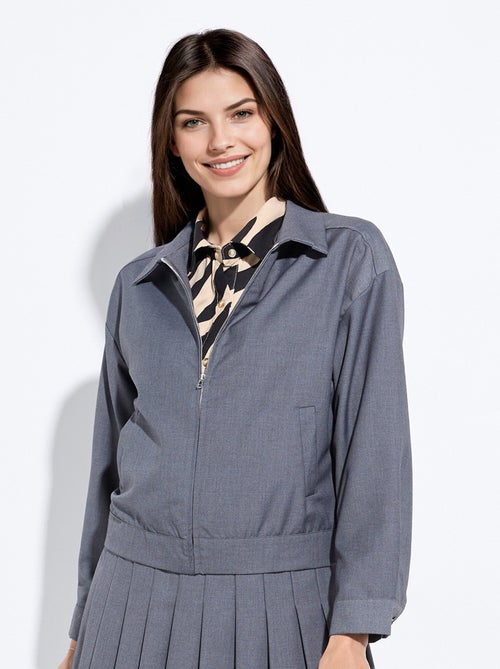 Veste zippée chinée foncée - AFIBEL - Kiabi